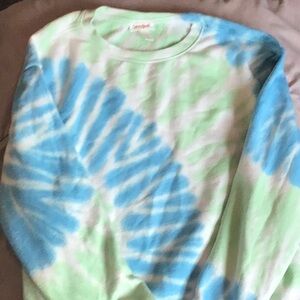 Blue and Green Tie-Dye Sweatshirt